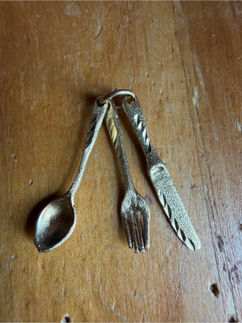 Silverware Charms Stamped 14k Gold